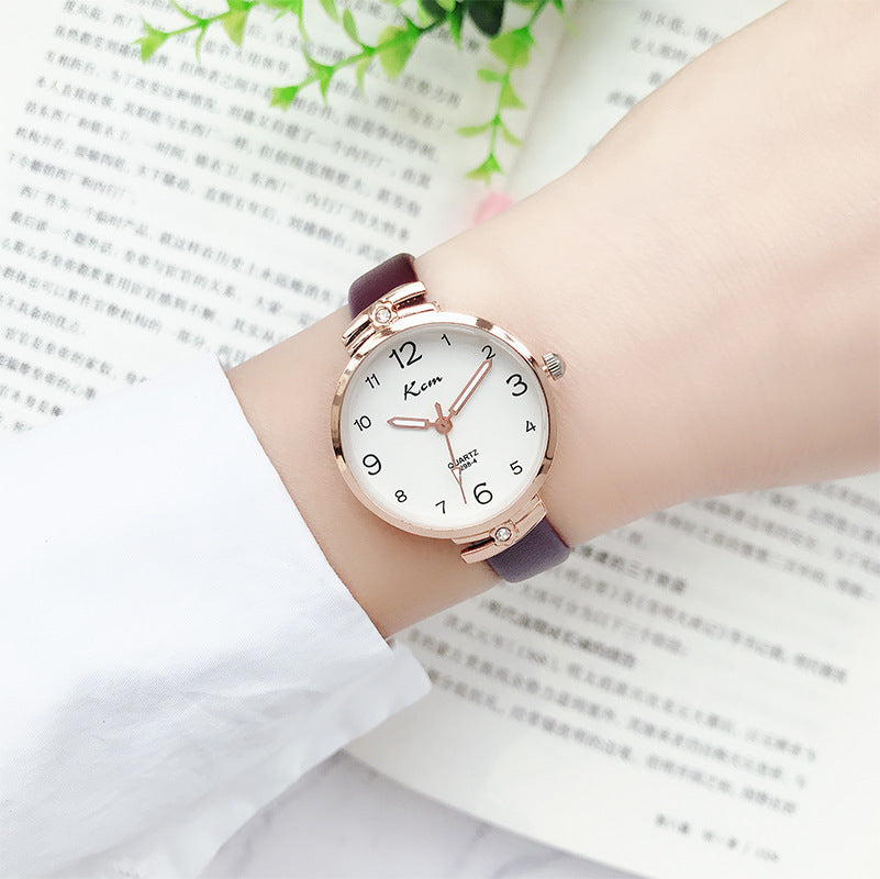 Card Mystery ins Style Student Watch Women's Harajuku Simple Gradient Thin Strap Waterproof Electronic Quartz Watch for Junior High School