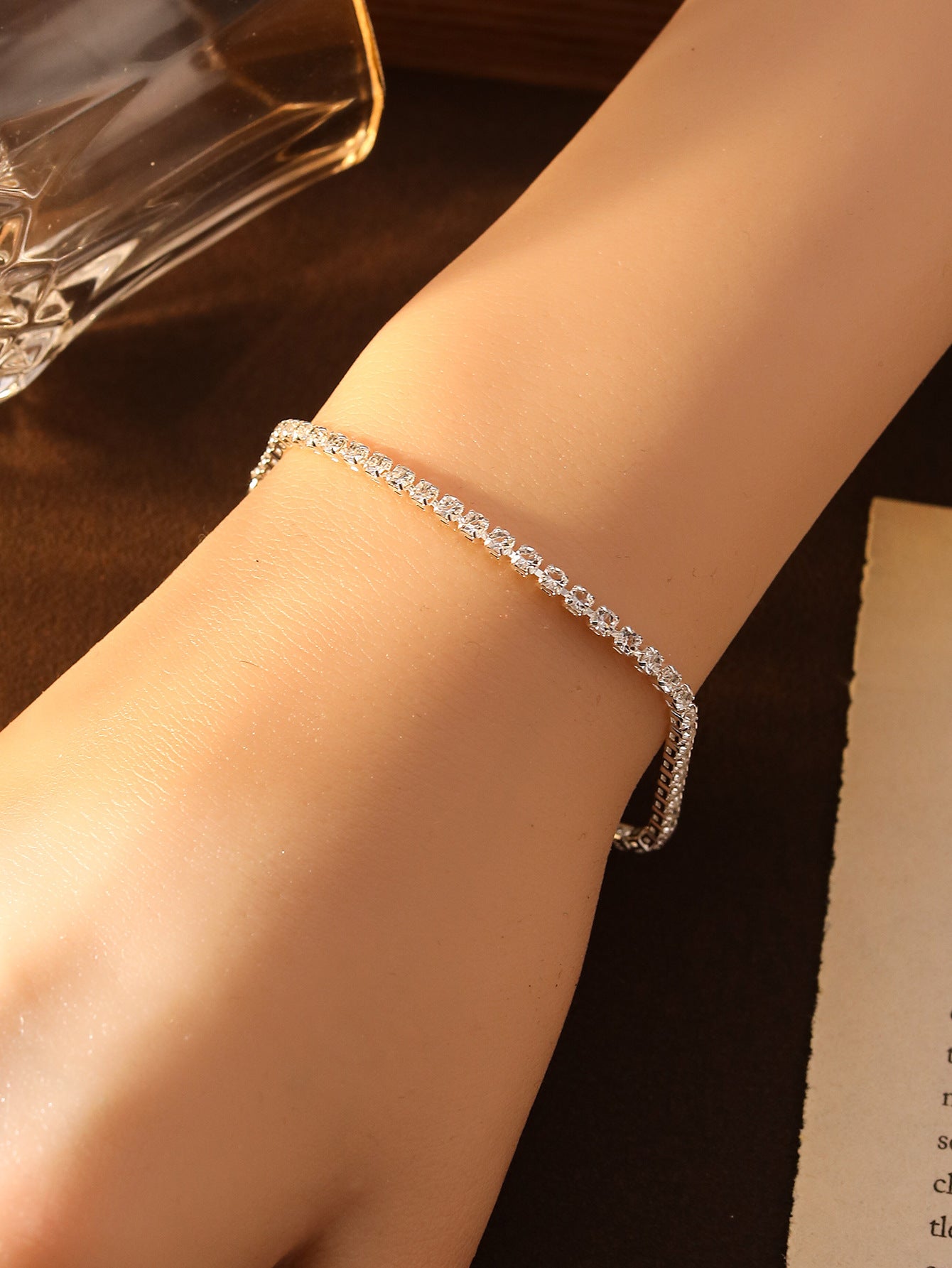 Cross-border Explosive Simple Fashion Rai Diamond Bracelet High-end Korean Style Light Luxury Full Diamond Bracelet European and American Style Personalized Bracelet