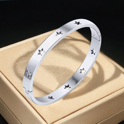 European and American Cross-Border Stainless Steel Bracelet, Titanium Steel Nail Bracelet for Women, Non-Fading, Simple, Versatile, Fashionable and Elegant Bracelet