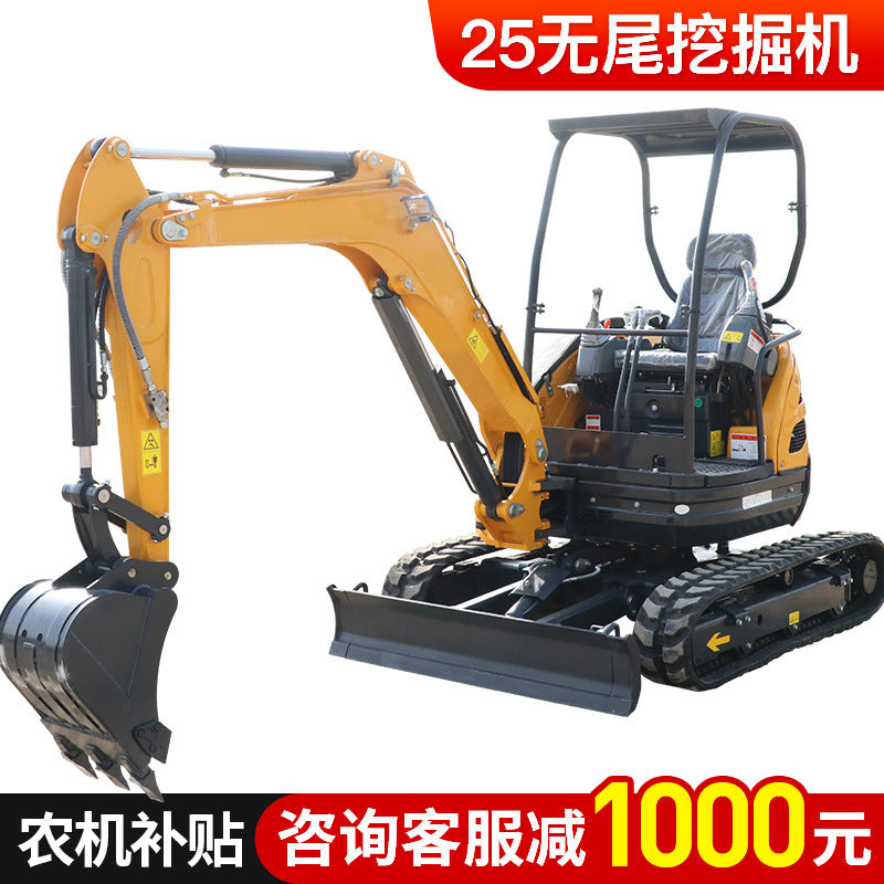 Small Excavator Agricultural Orchard Engineering Trenching Small Digger Household Micro Digging Multifunctional Hook Mini Excavator