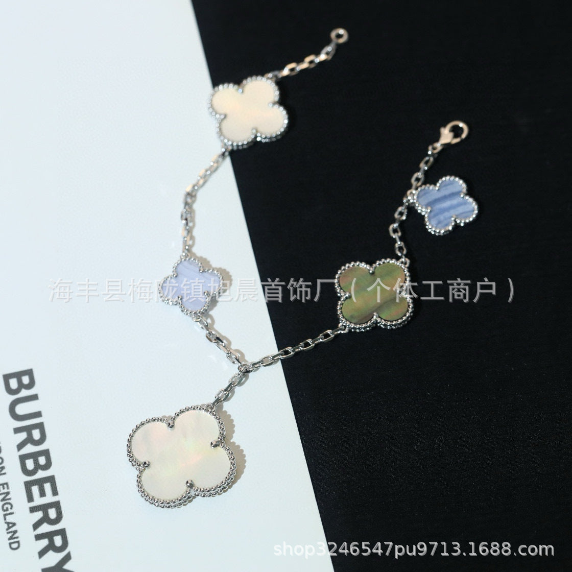 V High Version Hot-Selling New Fashion Versatile 6-Flower Irregular Clover Bracelet Necklace for Women Light Luxury Fashion Beautiful