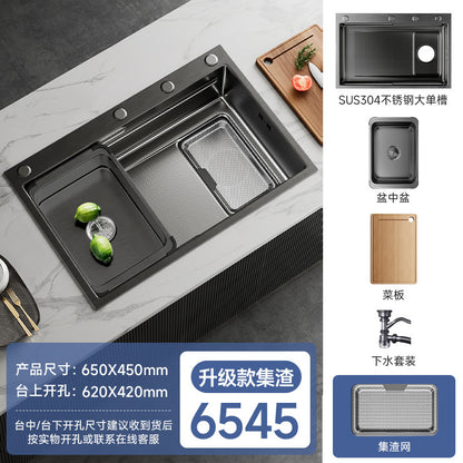 Jomoo Sink Large Single-Slot Kitchen Household 304 Stainless Steel Countertop Undermount Sink Dishwashing Sink Undermount Sink