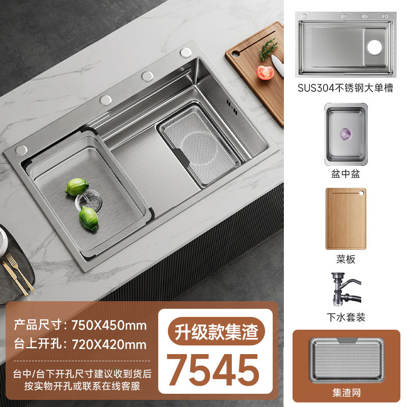 Jomoo Sink Large Single-Slot Kitchen Household 304 Stainless Steel Countertop Undermount Sink Dishwashing Sink Undermount Sink