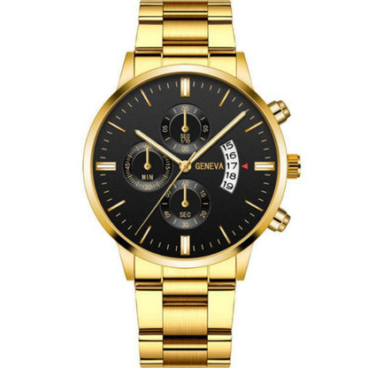 Factory direct sales calendar steel watch men's large dial quartz watch cross-border hot foreign trade men's watches wholesale