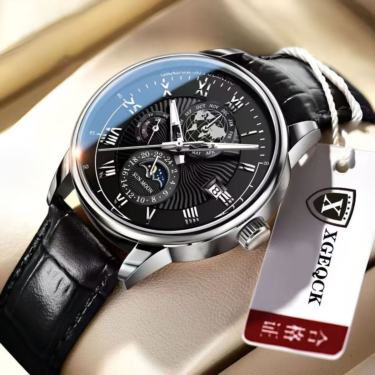 Cross-Border Men's Watch Business High-End Handsome Non-Mechanical Calendar Belt Cool High-End Boys Quartz Watch