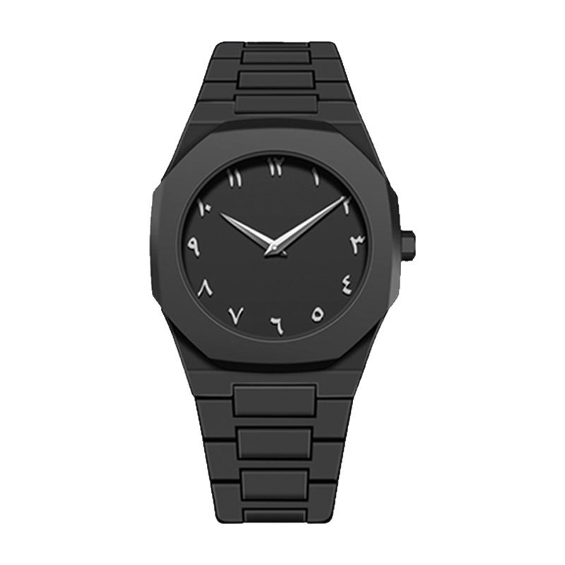 Watch Men's Popular Arabic Digital Middle East Hot Sale Black Matte Plastic Men's Watch Cross-Border Quartz Watch