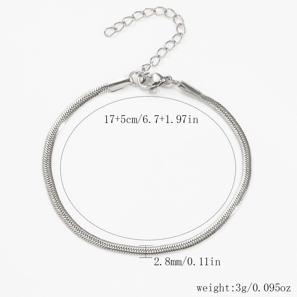 Stainless Steel Bracelet 18K Gold Vacuum Plating Furnace Versatile Simple Everyday Basic Bracelet Color-Preserving Jewelry