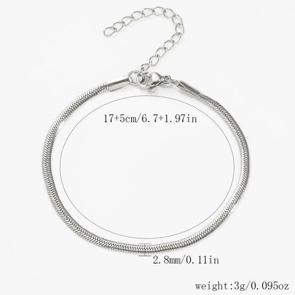 Stainless Steel Bracelet 18K Gold Vacuum Plating Furnace Versatile Simple Everyday Basic Bracelet Color-Preserving Jewelry
