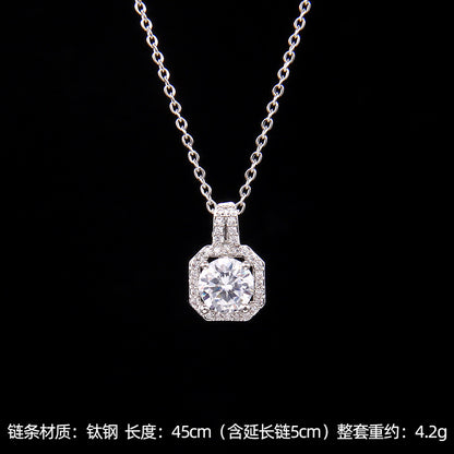 Set of Zircon Cross-Border Aliexpress Crystal Square Diamond Full Diamond Perfume Bottle Necklace Women's Jewelry Earrings Hot Selling Earrings