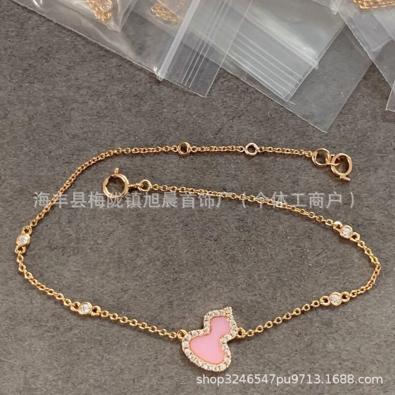Kirin Gourd Bracelet Fashion Plated 18k Rose Gold Red Agate Jewelry Diamond Bracelet Benmingnian Red Rope Light Luxury