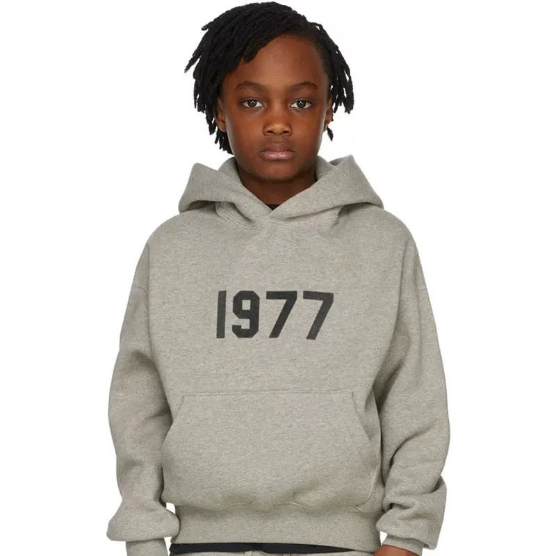 High-End Original Goods Essentials Sweatshirt Hooded Trendy Brand Loose Fog High Street Thin Velvet Autumn Clothing 1977 Children's Clothing