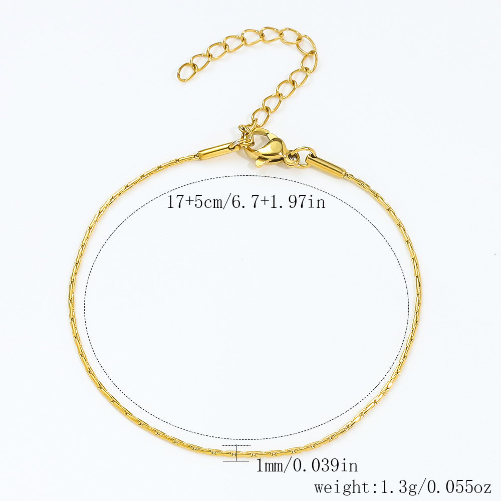 Stainless Steel Bracelet 18K Gold Vacuum Plating Furnace Versatile Simple Everyday Basic Bracelet Color-Preserving Jewelry