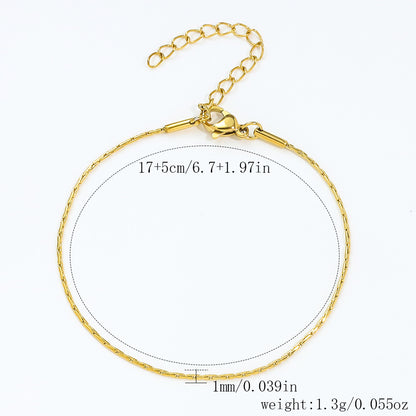 Stainless Steel Bracelet 18K Gold Vacuum Plating Furnace Versatile Simple Everyday Basic Bracelet Color-Preserving Jewelry