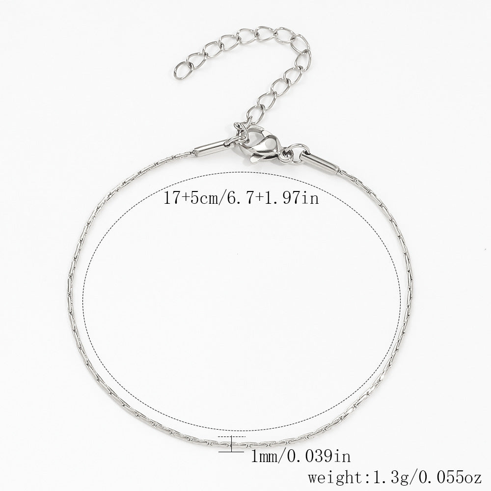 Stainless Steel Bracelet 18K Gold Vacuum Plating Furnace Versatile Simple Everyday Basic Bracelet Color-Preserving Jewelry