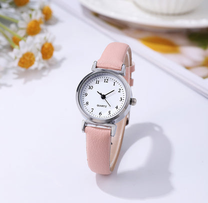 Cross-Border In-Stock Student Watches for Women, Niche Digital Thin Leather Strap Quartz Exam Ladies' Wholesale Student Electronic Watches