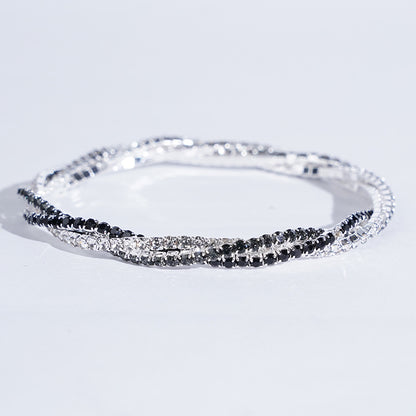 Women's Braided Crystal Bracelet Stretch High-end Bracelet Girlfriend Bracelet Light Luxury Photo Shooting Exquisite Jewelry