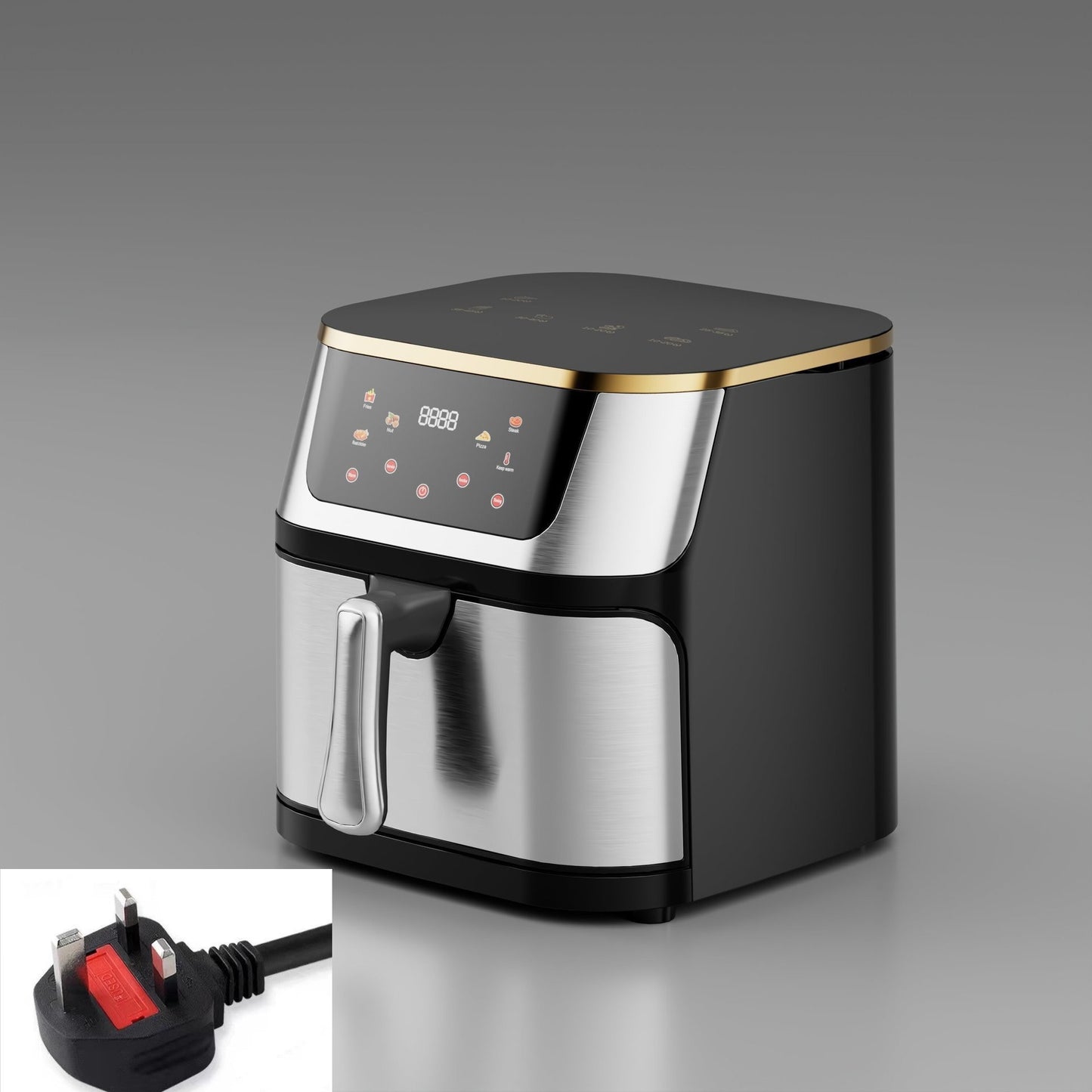 Air Fryer Stainless Steel Touch Computer Air Fryer Fried Chicken Fries Household Large Capacity Visual Electric Fryer