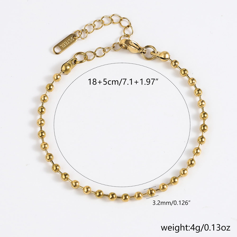 Stainless Steel Bracelet 18K Gold Vacuum Plating Furnace Versatile Simple Everyday Basic Bracelet Color-Preserving Jewelry