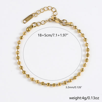 Stainless Steel Bracelet 18K Gold Vacuum Plating Furnace Versatile Simple Everyday Basic Bracelet Color-Preserving Jewelry