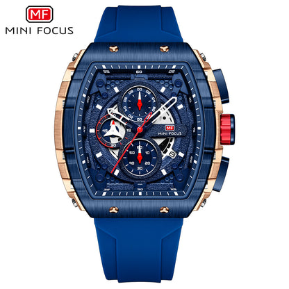Mini Focus Brand Watch Outdoor Style Barrel Men's Watch Curved Mirror Gradient Cut Out Men's Watch 0399g