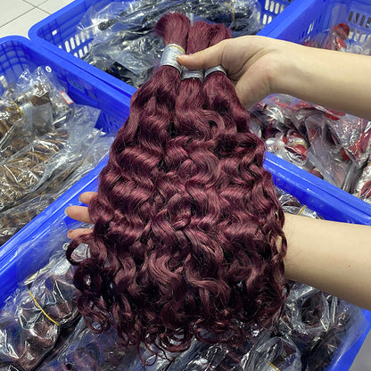 Customized Human Wig Deep Curly Multi-Color Hair Bundle Bulk Human Hair Real Hair Wig