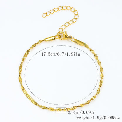 Stainless Steel Bracelet 18K Gold Vacuum Plating Furnace Versatile Simple Everyday Basic Bracelet Color-Preserving Jewelry