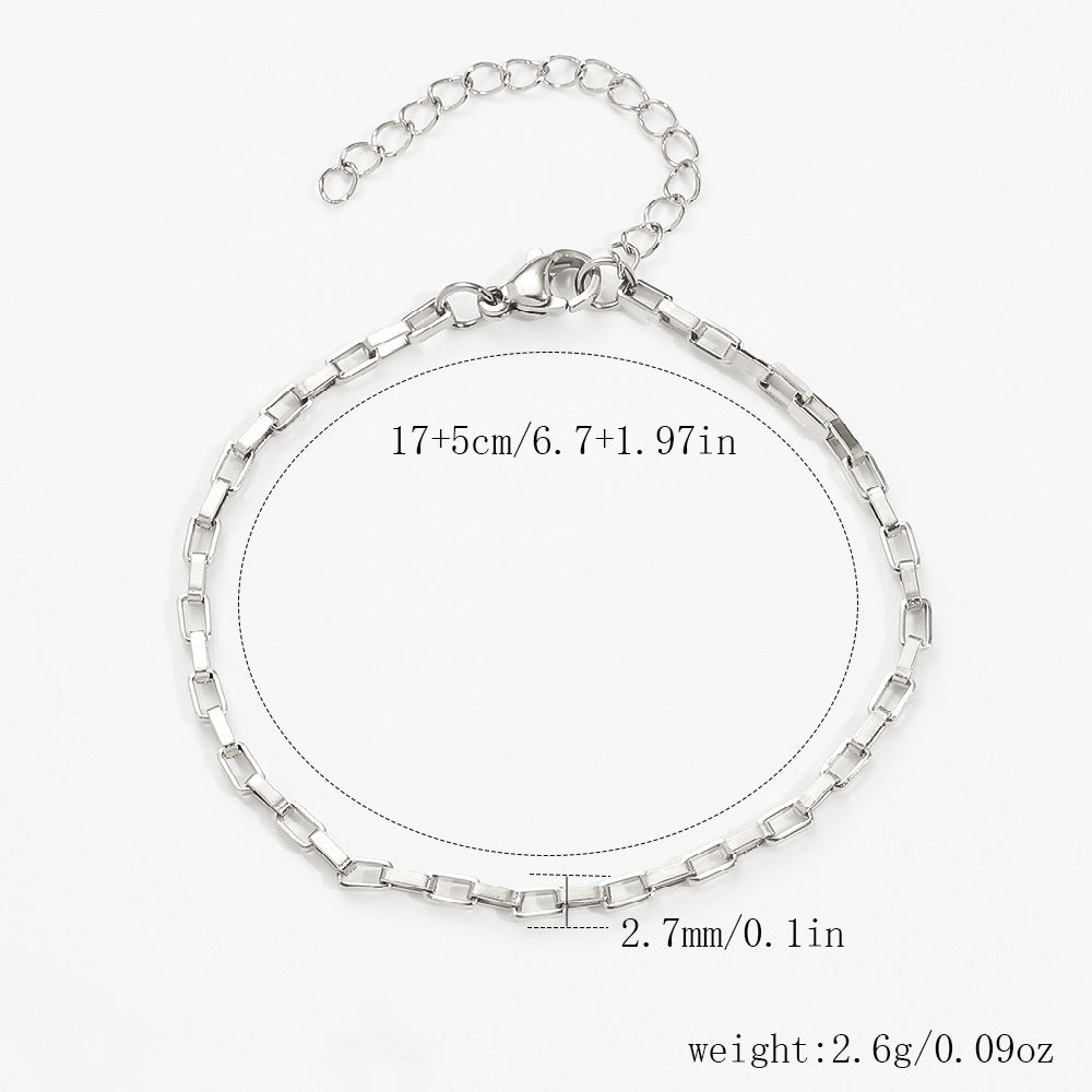 Stainless Steel Bracelet 18K Gold Vacuum Plating Furnace Versatile Simple Everyday Basic Bracelet Color-Preserving Jewelry