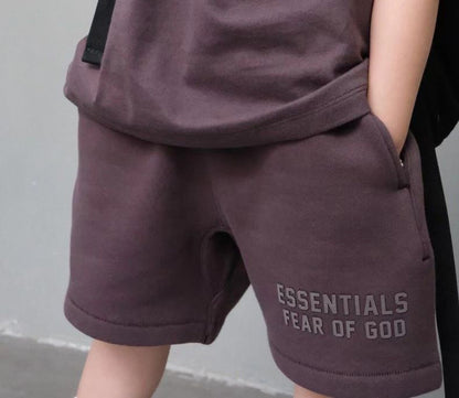 ESSENTIALS Children's Pure Cotton Short-sleeved T-shirt Summer High School Children's Summer Dress Fashionable Brand Fried Street T-shirt Western Style Children's Dress