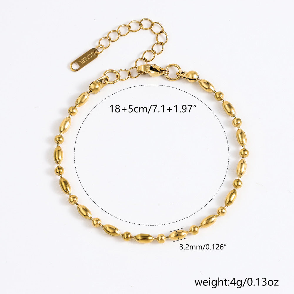 Stainless Steel Bracelet 18K Gold Vacuum Plating Furnace Versatile Simple Everyday Basic Bracelet Color-Preserving Jewelry