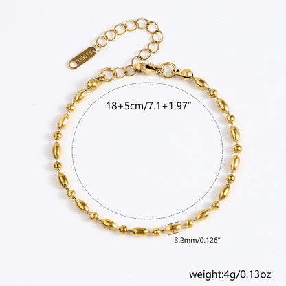Stainless Steel Bracelet 18K Gold Vacuum Plating Furnace Versatile Simple Everyday Basic Bracelet Color-Preserving Jewelry