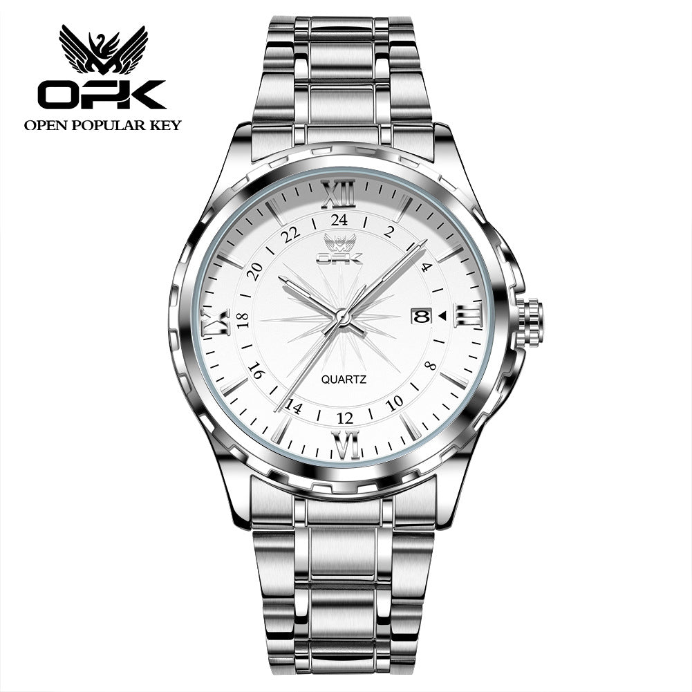 OPK brand new waterproof luminous men's watch fashion luxury wrist watch business personality quartz men's watch