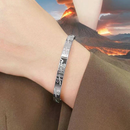 Cross-border Stainless Steel Bracelet Women's High-grade Electroplated Circle Bracelet Diamond Light Luxury Titanium Steel Fashion Jewelry