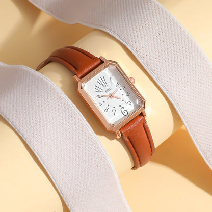 New Style Women's Watch Temperament Retro Roman Blue Needle Scale Design Simple Fashion Square Watch Quartz Watch