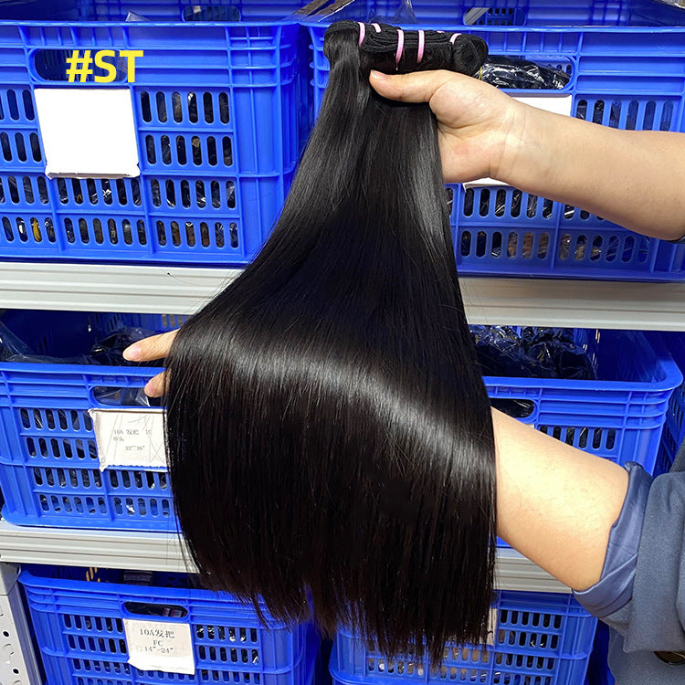 SDD Real Human Hair Wig Bone Straight Hair 12A Braid Hair Curtain Bonestraight Bundles Humanhair