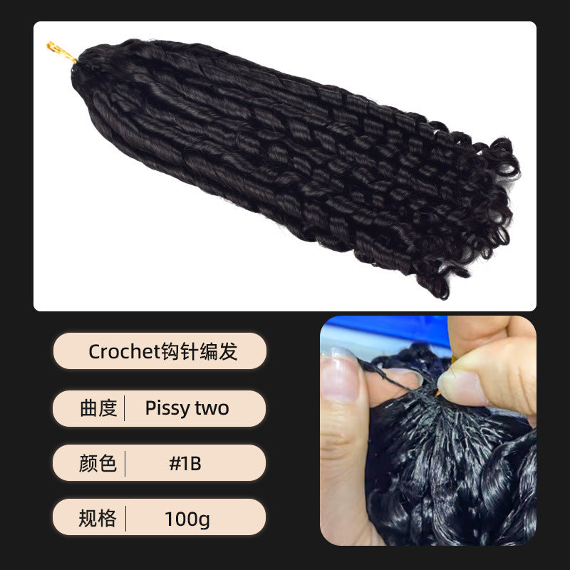 Wig Human Hair Crochet Braided Hair Real Hair Full Head Human Hair Wig European and American Cross-Border Human Hair
