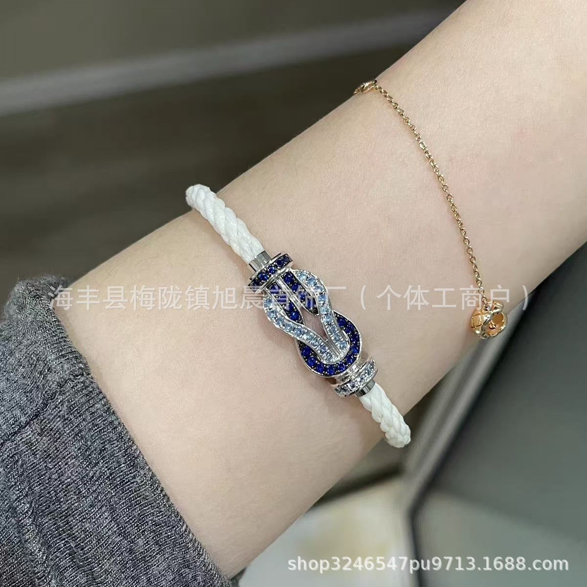 New Trendy Ins Black Samurai Black Couple's Year Horseshoe Buckle Steel Rope Bracelet Bracelet Men's Bracelet