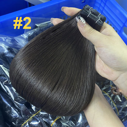 Human Hair Wig Hand Braided Hair Curtain Ladies Human Hair Genius Weft Bundles European and American Cross-Border