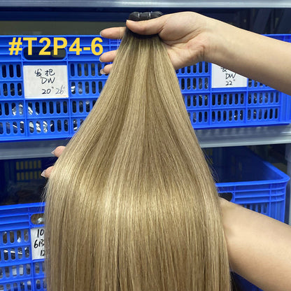 Human Hair Wig Hand Braided Hair Curtain Ladies Human Hair Genius Weft Bundles European and American Cross-Border