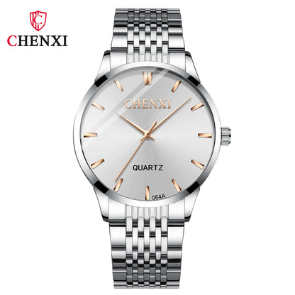 Dawn Men's Simple Business Watch Shake Voice Live Cross-border Foreign Trade Factory Wholesale Steel Belt Luminous Quartz Watch