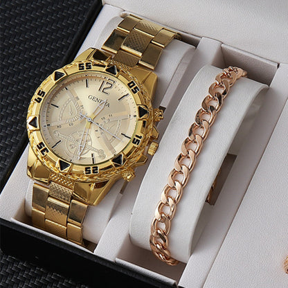 Factory direct sales calendar steel watch men's large dial quartz watch cross-border hot foreign trade men's watches wholesale