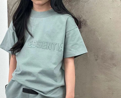 ESSENTIALS Children's Pure Cotton Short-sleeved T-shirt Summer High School Children's Summer Dress Fashionable Brand Fried Street T-shirt Western Style Children's Dress