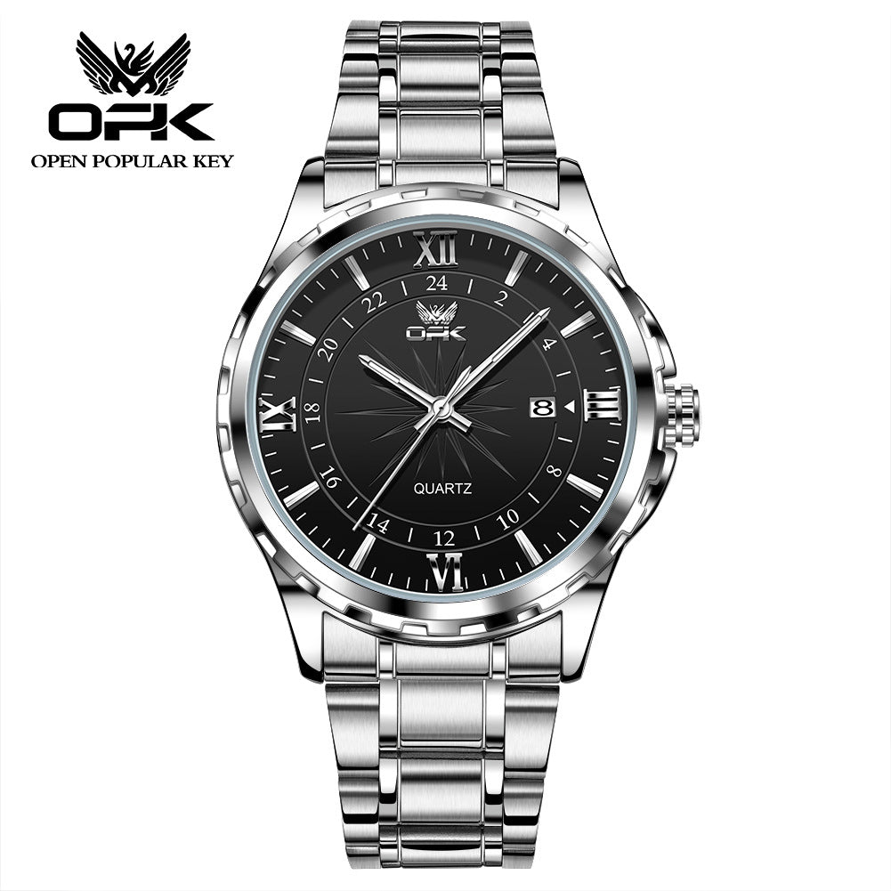OPK brand new waterproof luminous men's watch fashion luxury wrist watch business personality quartz men's watch