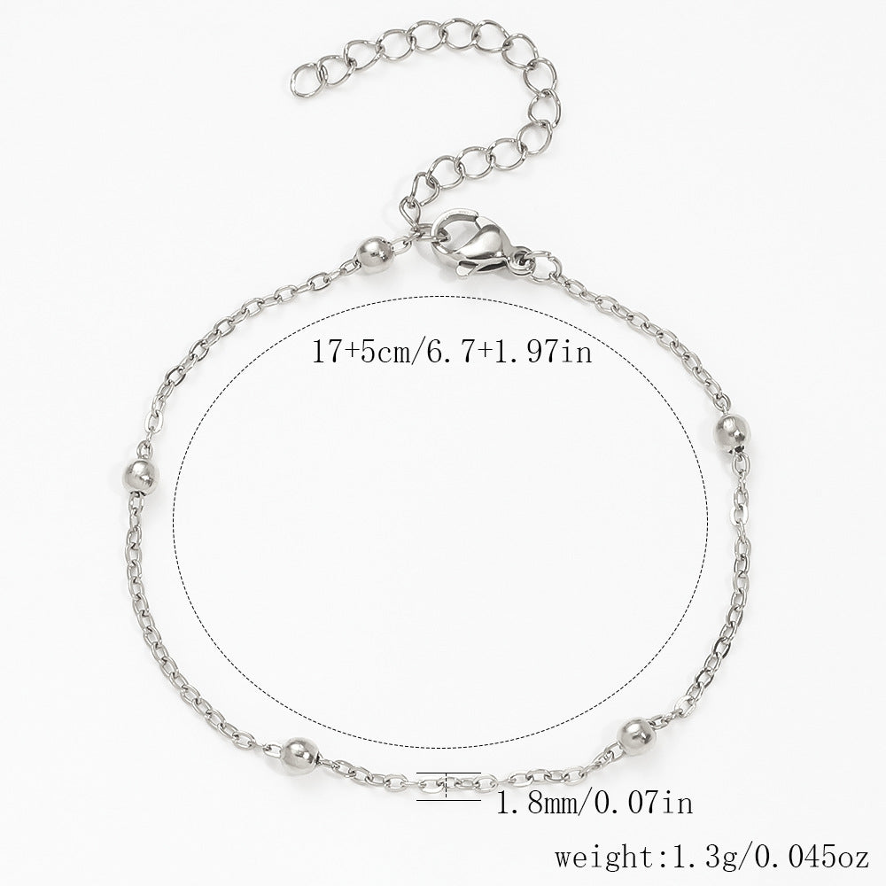 Stainless Steel Bracelet 18K Gold Vacuum Plating Furnace Versatile Simple Everyday Basic Bracelet Color-Preserving Jewelry