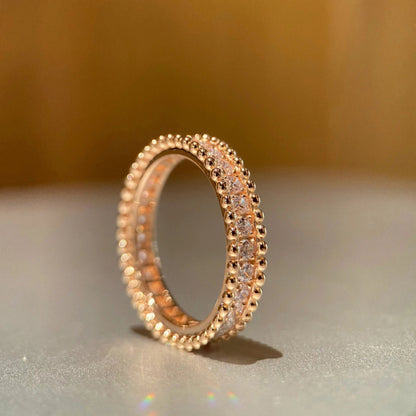High-End Version of Diamond Ring for Women, Thick 18K Gold-Plated Bead Edge Full of Diamonds, Couple Ring Stackable Starry Sky Manufacturer Wholesale