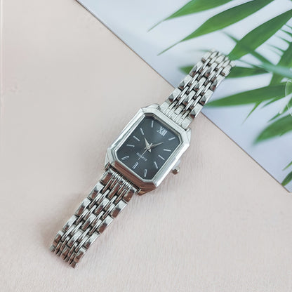2025 New Light Luxury Steel Band Women's Watch Female Student Fashion Simple Square Quartz Watch Wholesale