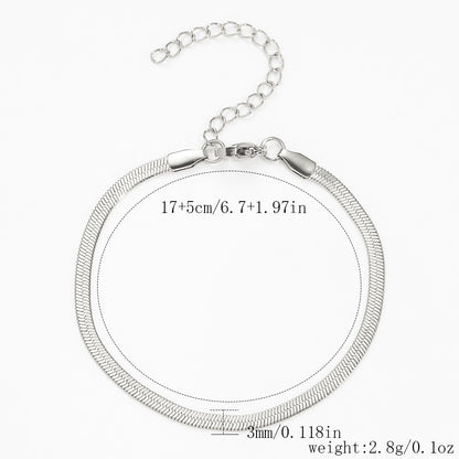 Stainless Steel Bracelet 18K Gold Vacuum Plating Furnace Versatile Simple Everyday Basic Bracelet Color-Preserving Jewelry