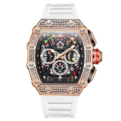 Cross-border new style ONOLA diamond multi-functional fashion waterproof quartz men's watch silicone with watch