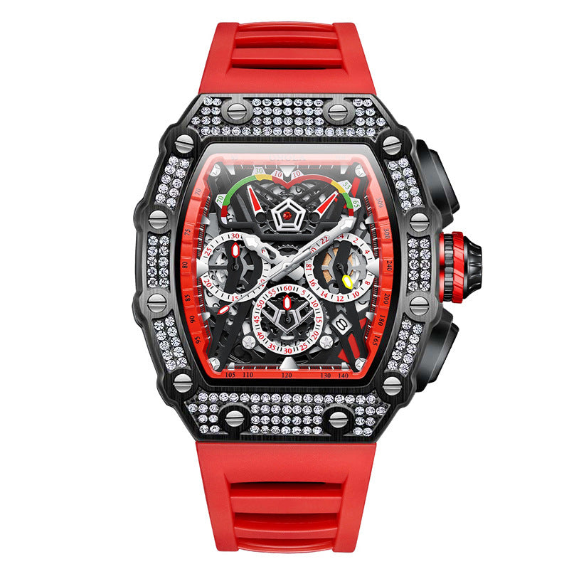 Cross-border new style ONOLA diamond multi-functional fashion waterproof quartz men's watch silicone with watch