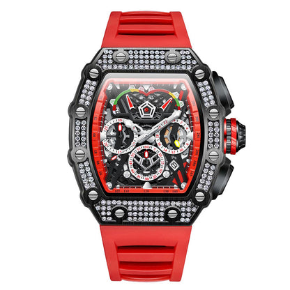 Cross-border new style ONOLA diamond multi-functional fashion waterproof quartz men's watch silicone with watch