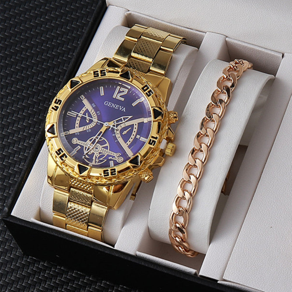 Factory direct sales calendar steel watch men's large dial quartz watch cross-border hot foreign trade men's watches wholesale